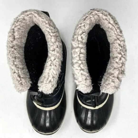 Sorel Black Yoot Pac Waterproof Nylon and Rubber Winter Boots - Size 5 - Picture 6 of 10